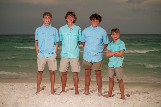 Sunset family photography session with the Gulf waves