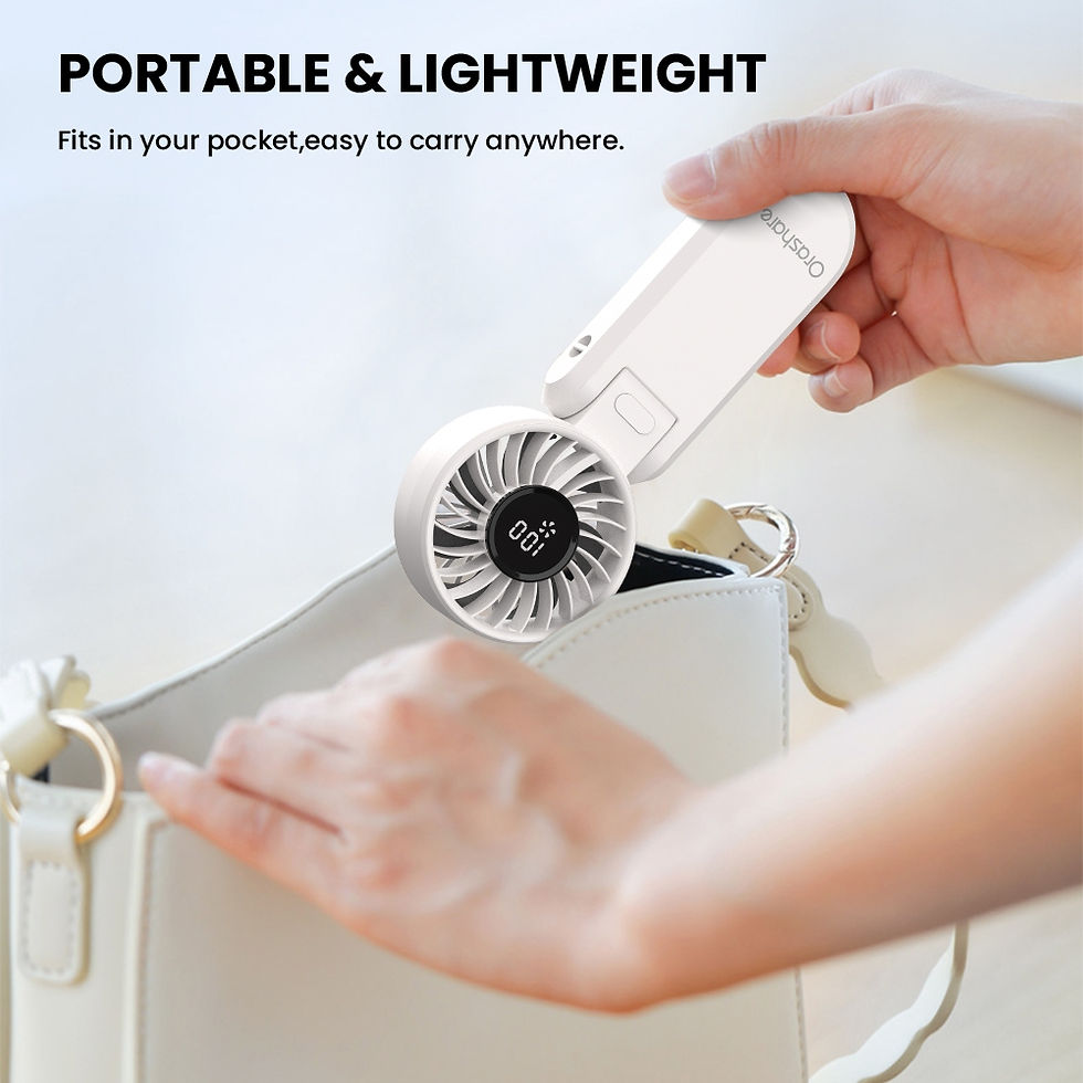 Thumbnail: Orashare HF10 Mini Fan 4000mAh Rechargeable Fan 5 Speed Strong Wind Portable Fol