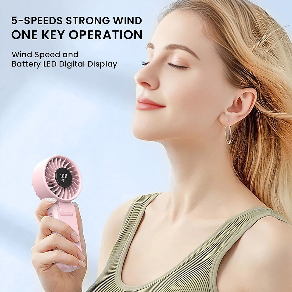 Thumbnail: Orashare HF10 Mini Fan 4000mAh Rechargeable Fan 5 Speed Strong Wind Portable Fol