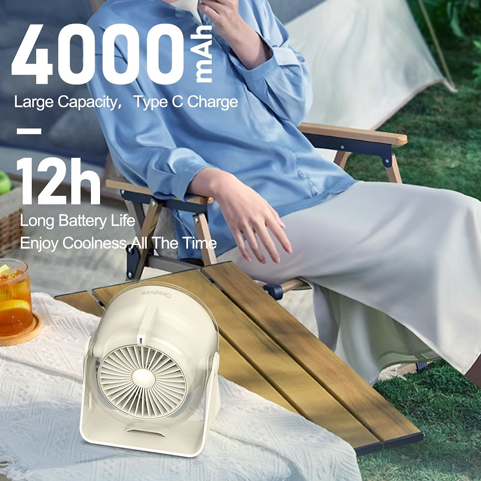 Thumbnail: Orashare DF03 High Speed Desk Fan Rechargeable Fan 100 Gears Strong Wind Digital