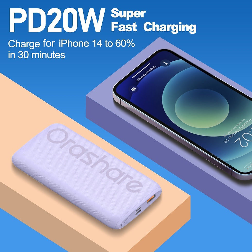 Thumbnail: Orashare O10 Pro Powerbank Stylish and Slim PD 20W Fast Charge Type C Power Bank