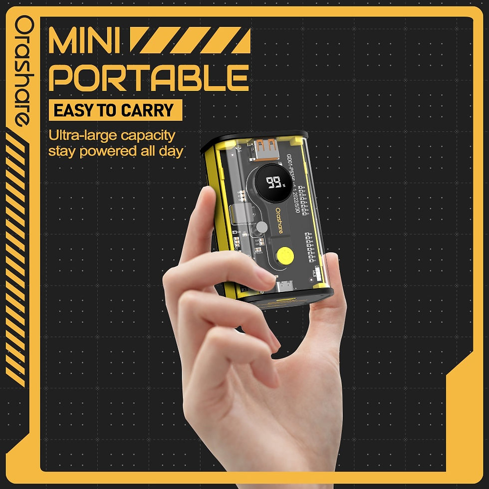 Thumbnail: Orashare OT10 Powerbank 10000mAh Transparent Mini PD20W Super Fast Charge (USB a