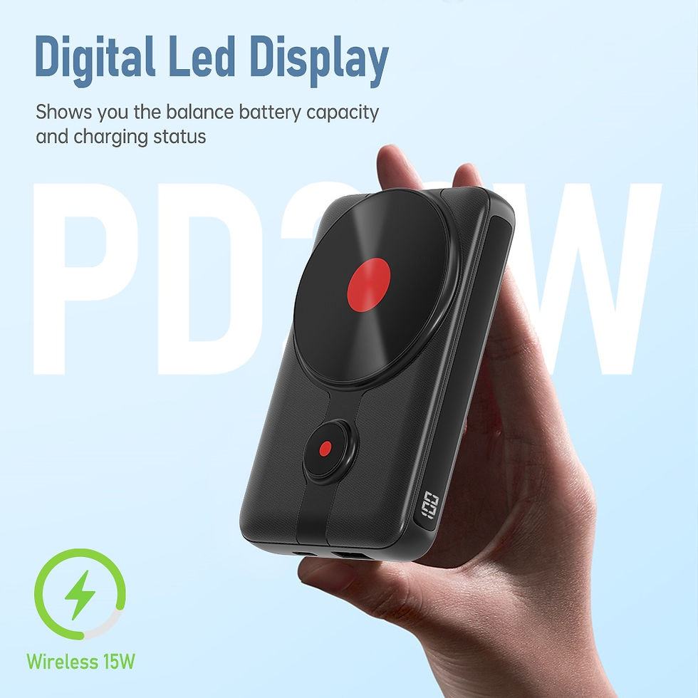 Thumbnail: Orashare OM10 10000mAh Magnetic Wireless Portable Powerbank With Built in Cable