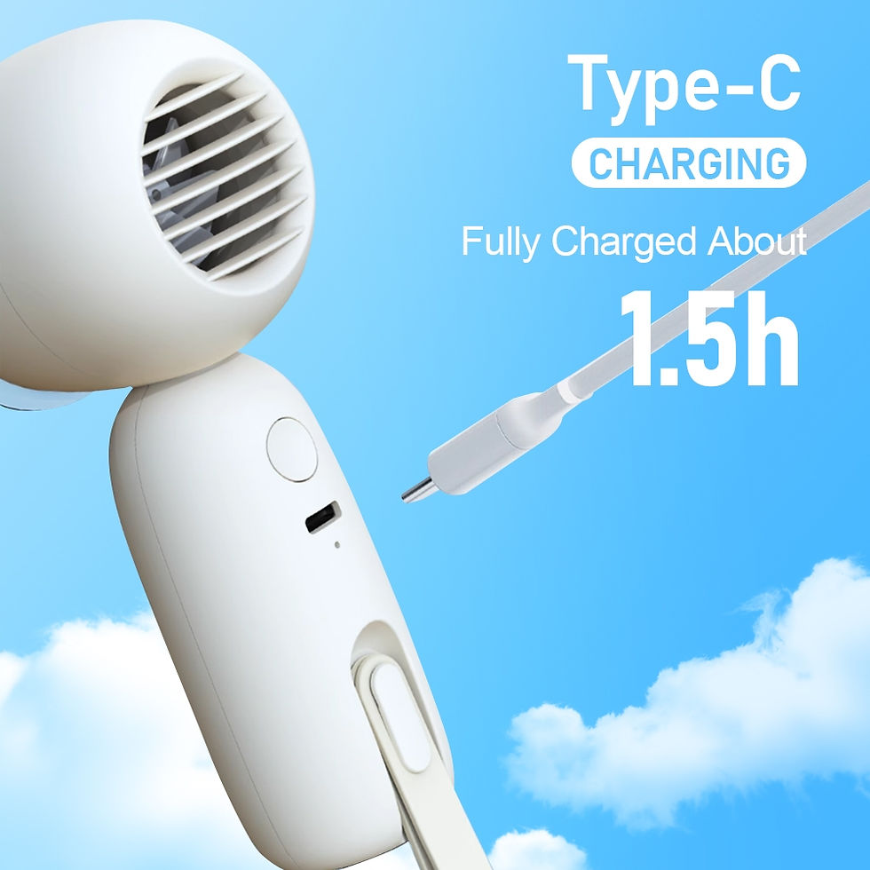Thumbnail: Orashare HF05 3000 mAh Mini Fan Rechargeable Handheld Strong Wind 100 Gear High-