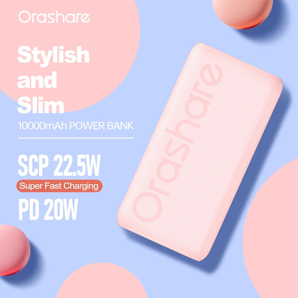 Thumbnail: Orashare O10 Pro Powerbank Stylish and Slim PD 20W Fast Charge Type C Power Bank