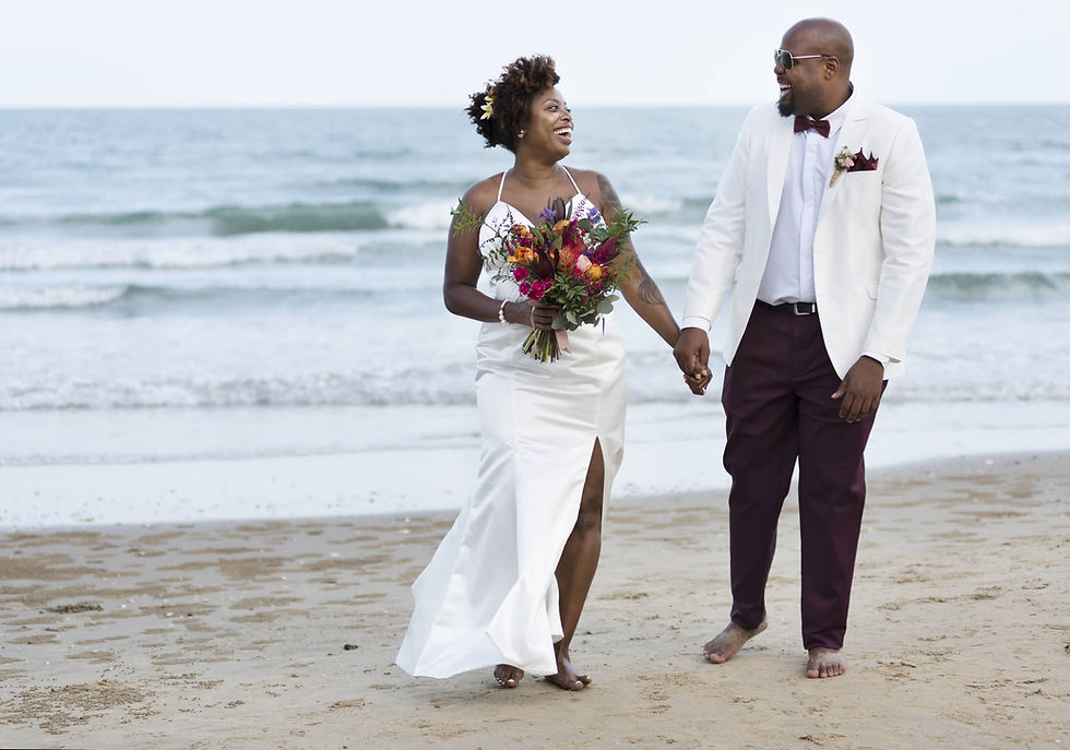 Happy Wedding Couple on the Beach