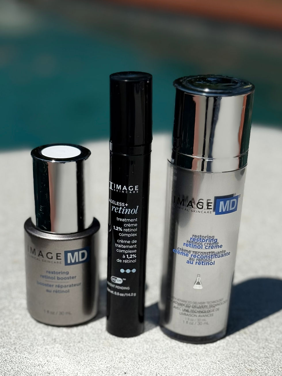 Close-up view of a curated skincare collection with elegant packaging