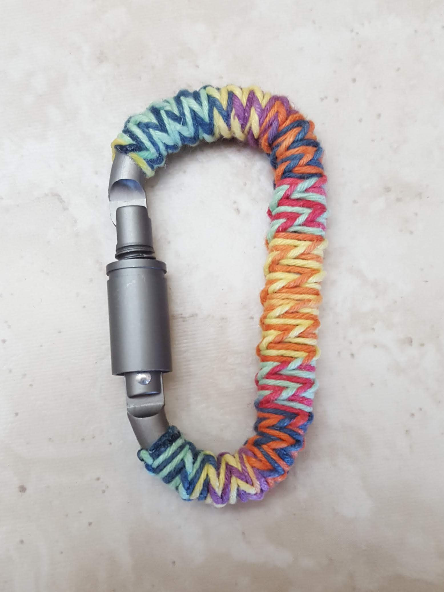 "Rainbow II" Hemp-Braided 3" Carabiner