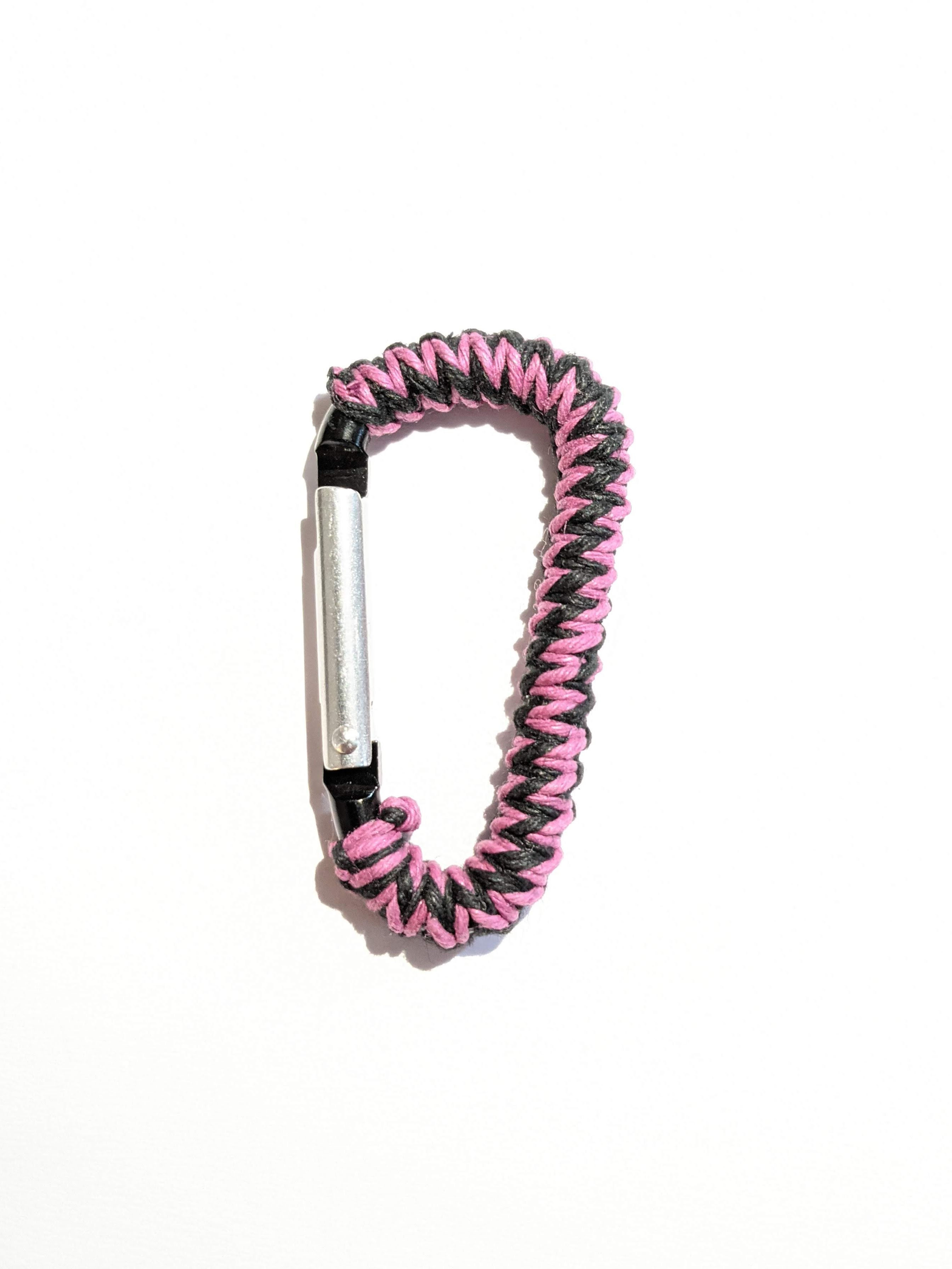 "Orchid & Black" Hemp-Braided 2" Carabiner