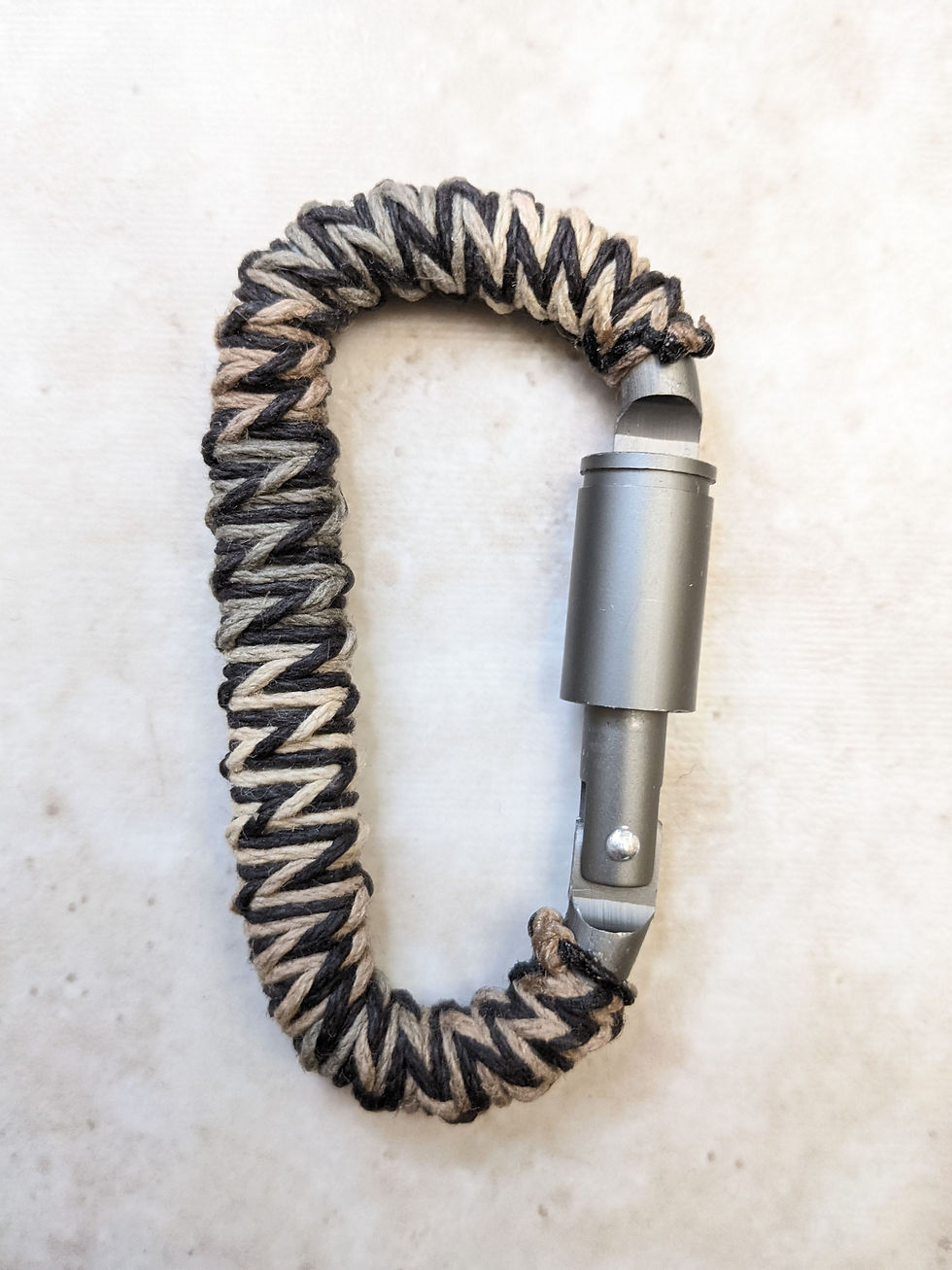 Thumbnail: "Black & Faded Camo" Hemp-Braided 3" Carabiner