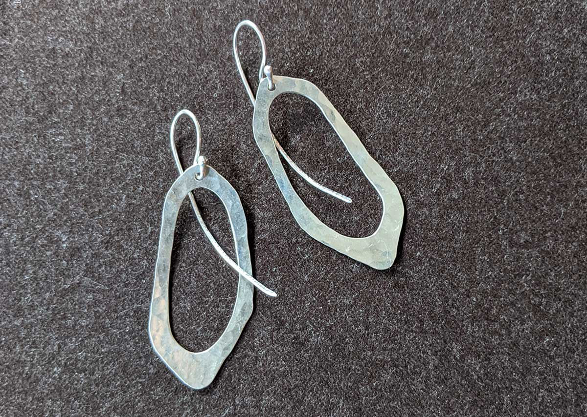 Hammered Silver Earrings