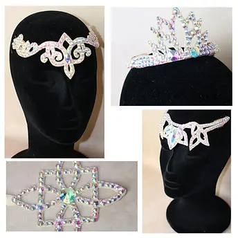 costume-accessoire-tête-couronne-diadème-bracelets-bijoux-pole-danse-patinage-roller-artis