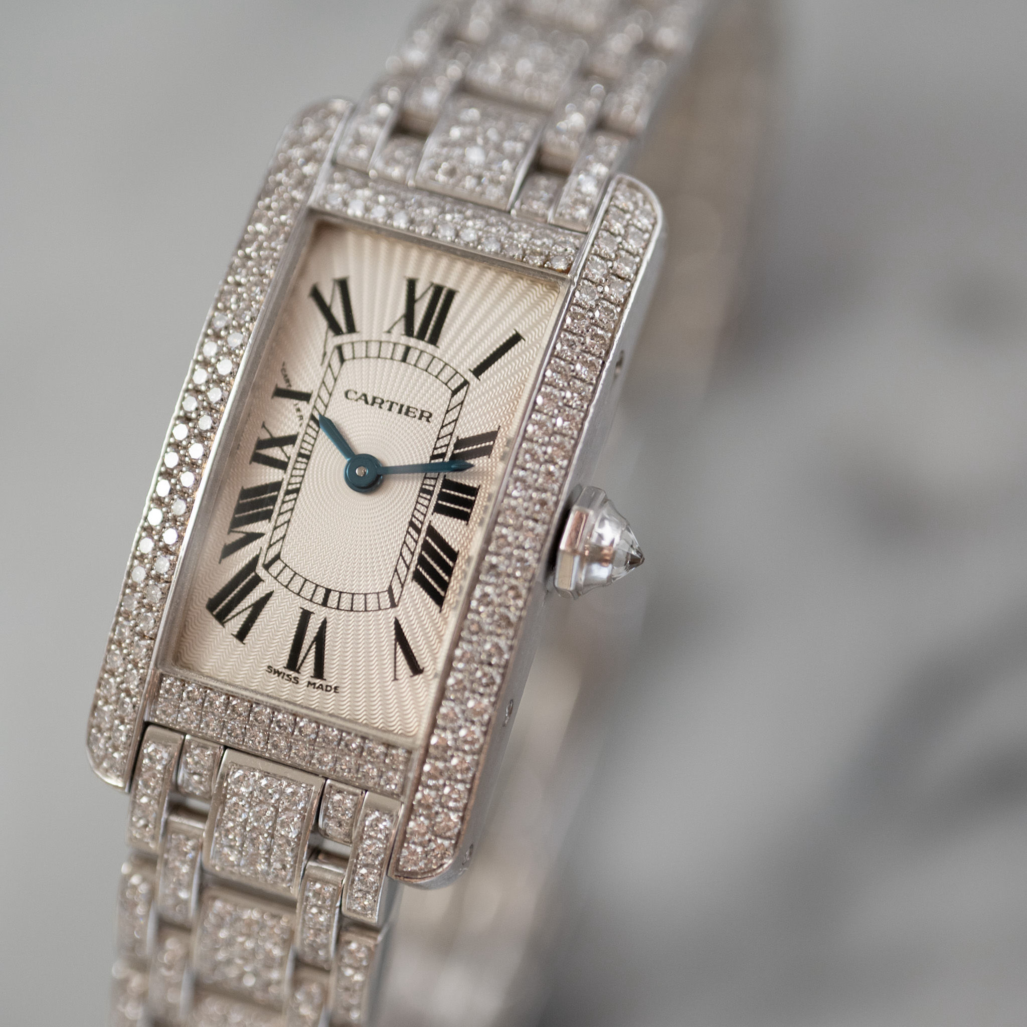 Cartier Tank Americaine Small White Gold Diamonds