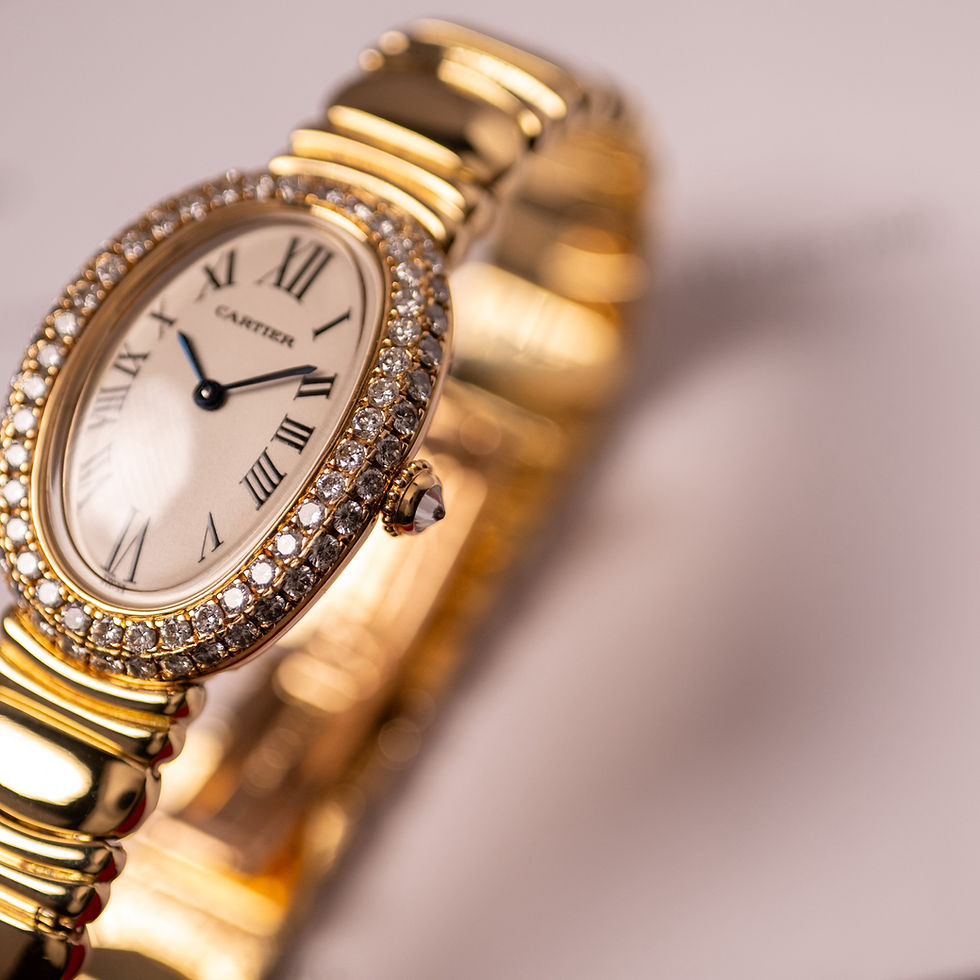 Thumbnail: Cartier Baignoire Small Yellow Gold Diamonds