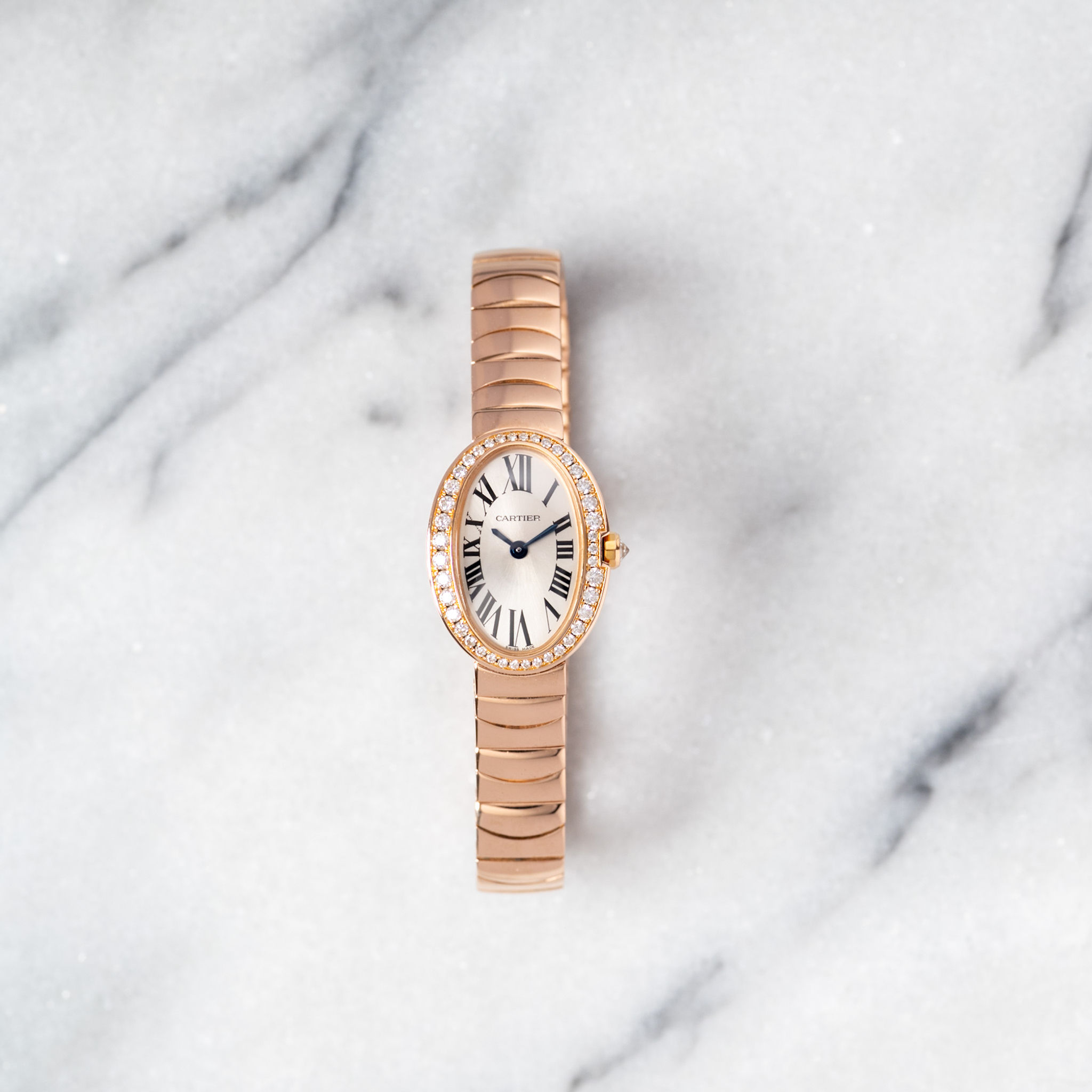 Cartier Baignoire Mini Rose Gold Diamonds