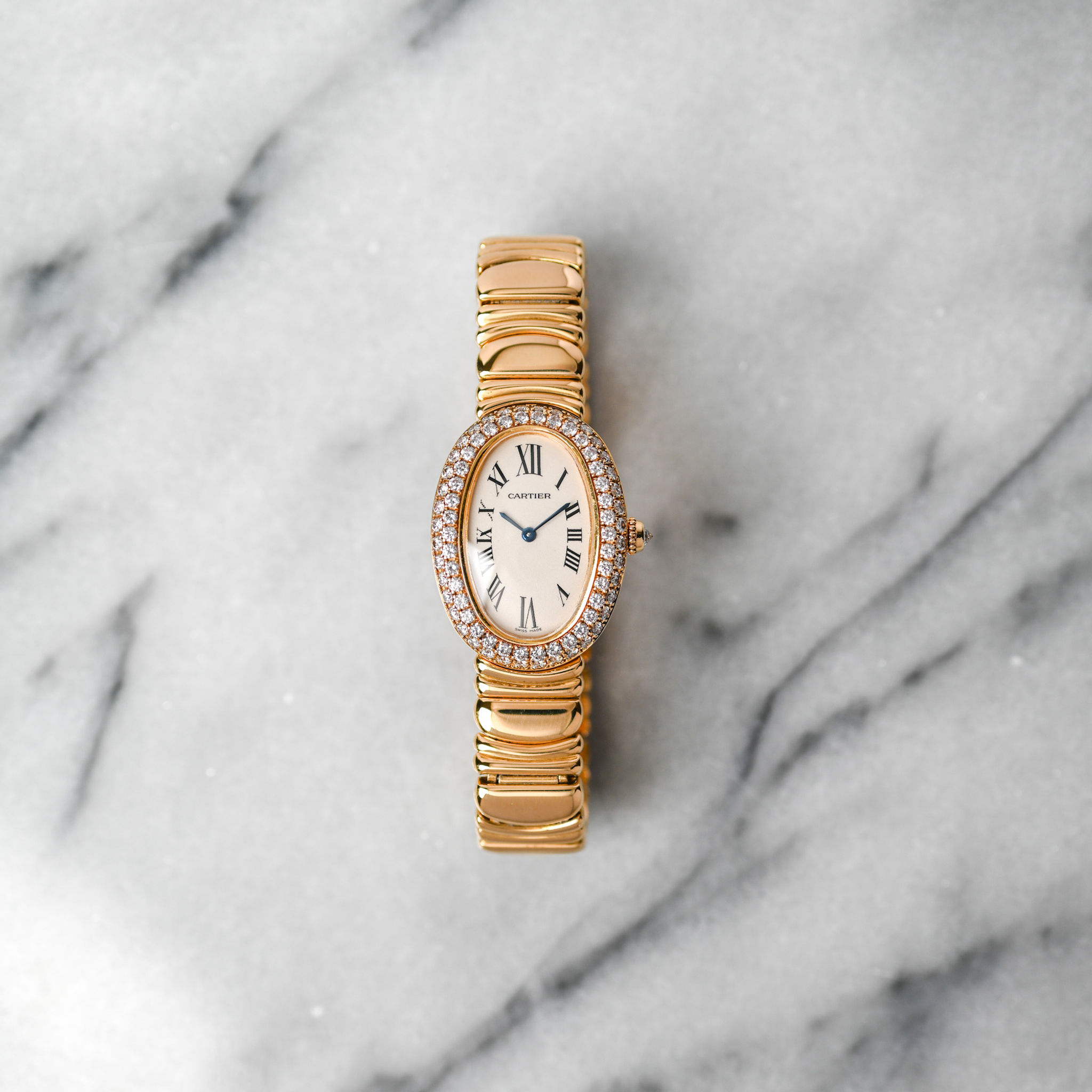 Cartier Baignoire Small Yellow Gold Diamonds