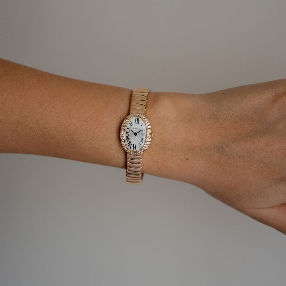 Thumbnail: Cartier Baignoire Mini Rose Gold Diamonds