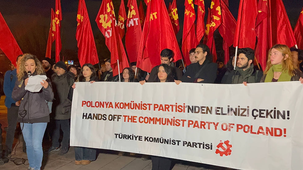 Turkish Communists protest in solidarity with Polish comrades