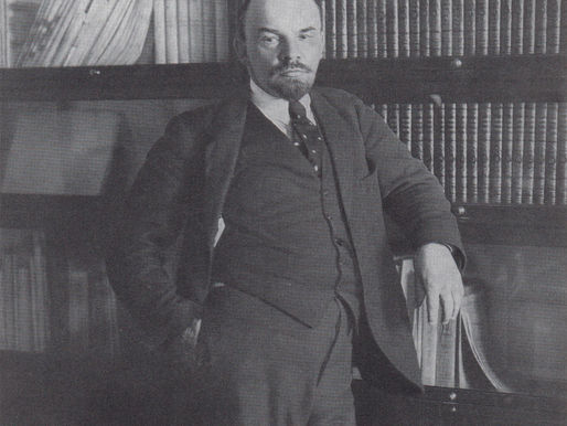 Lenin at the bookcase, 1918