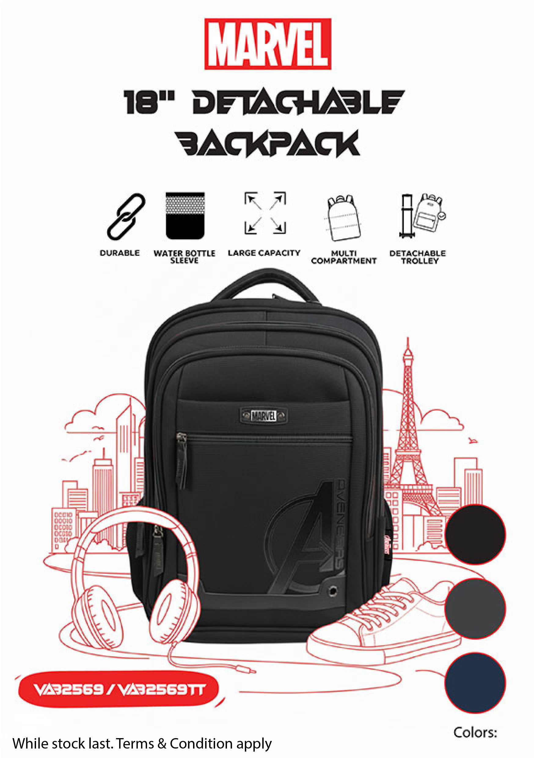 Marvel Avengers 18" Backpack Avengers Logo Design