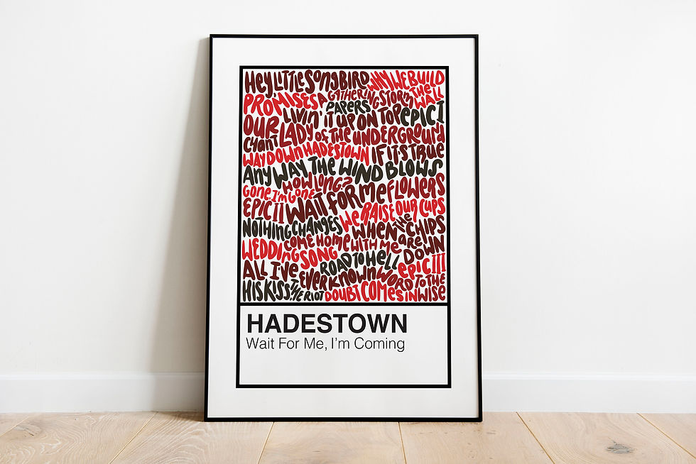 Hadestown Broadway Musical Handlettered Color Swatch Art Print Poster