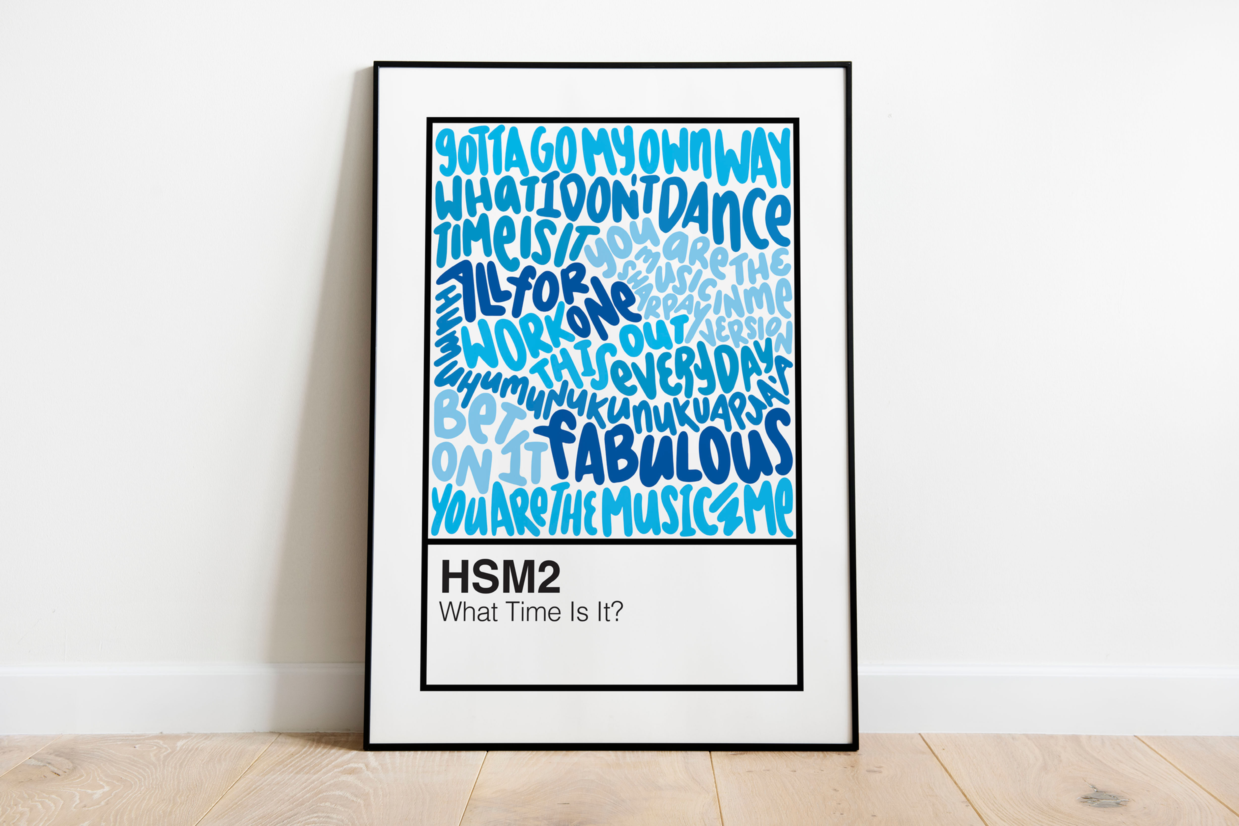 High School Musical 2 Handlettered Color Swatch Art Print Poster