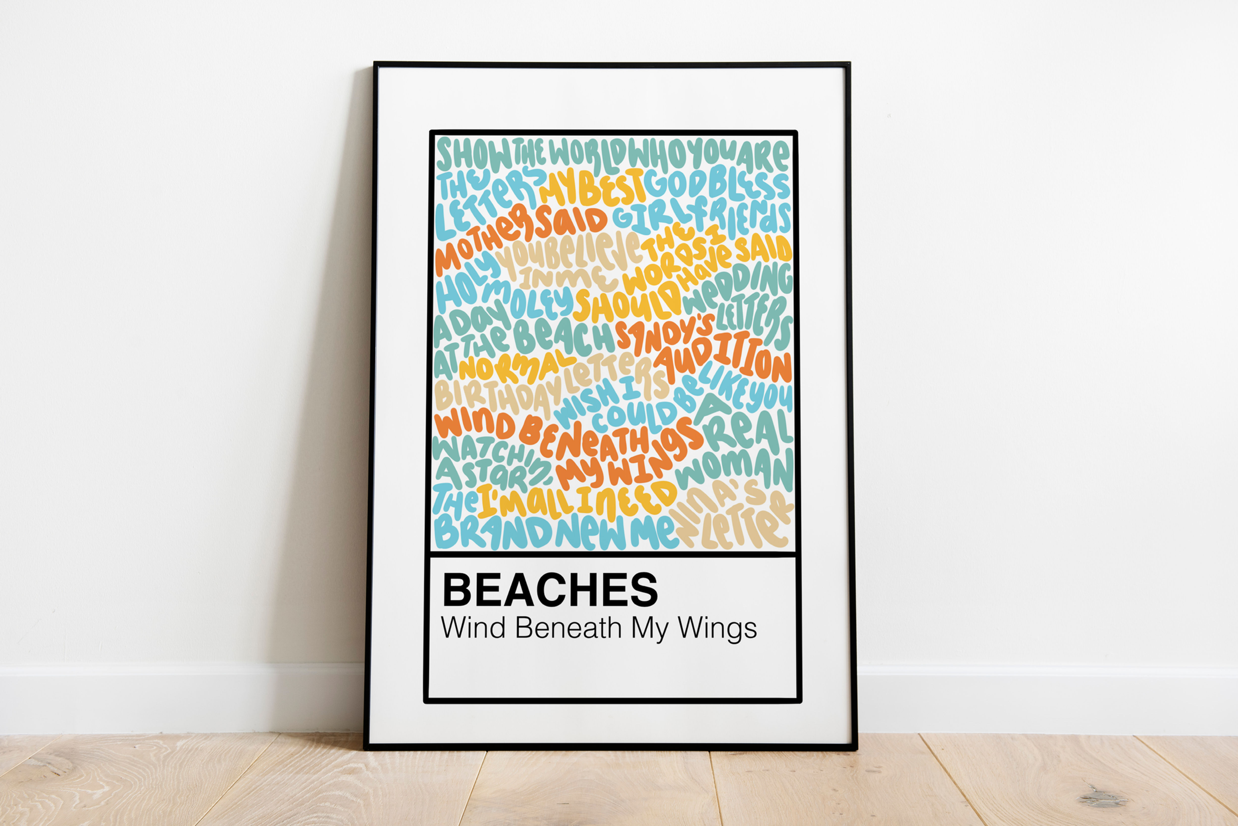 Beaches Broadway Musical Handlettered Color Swatch Art Print Poster