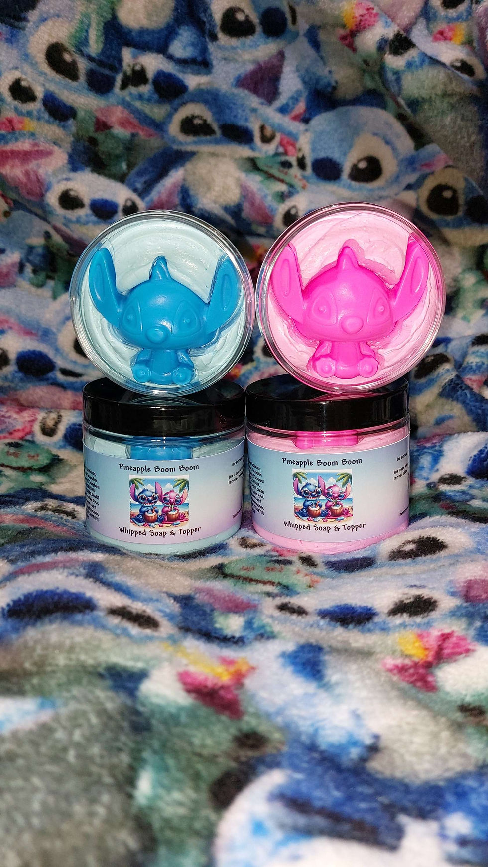 Whipped soap with soap bar topper