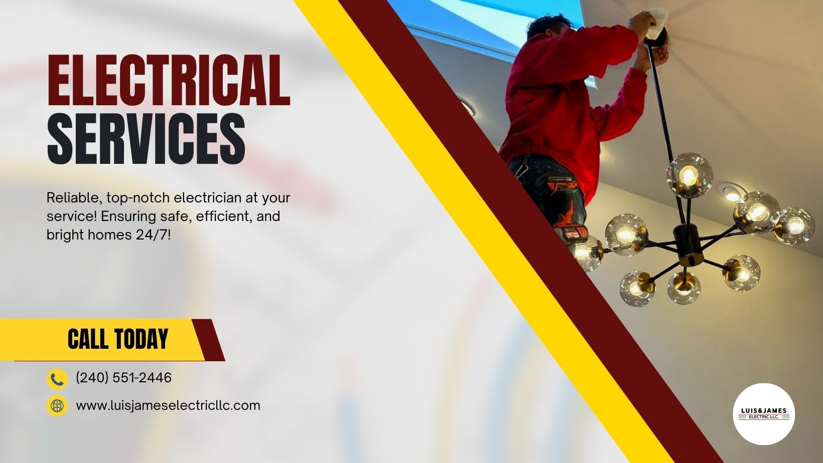 Electrician Luis & James Electric llc. Serving MD, VA, Washington, DC