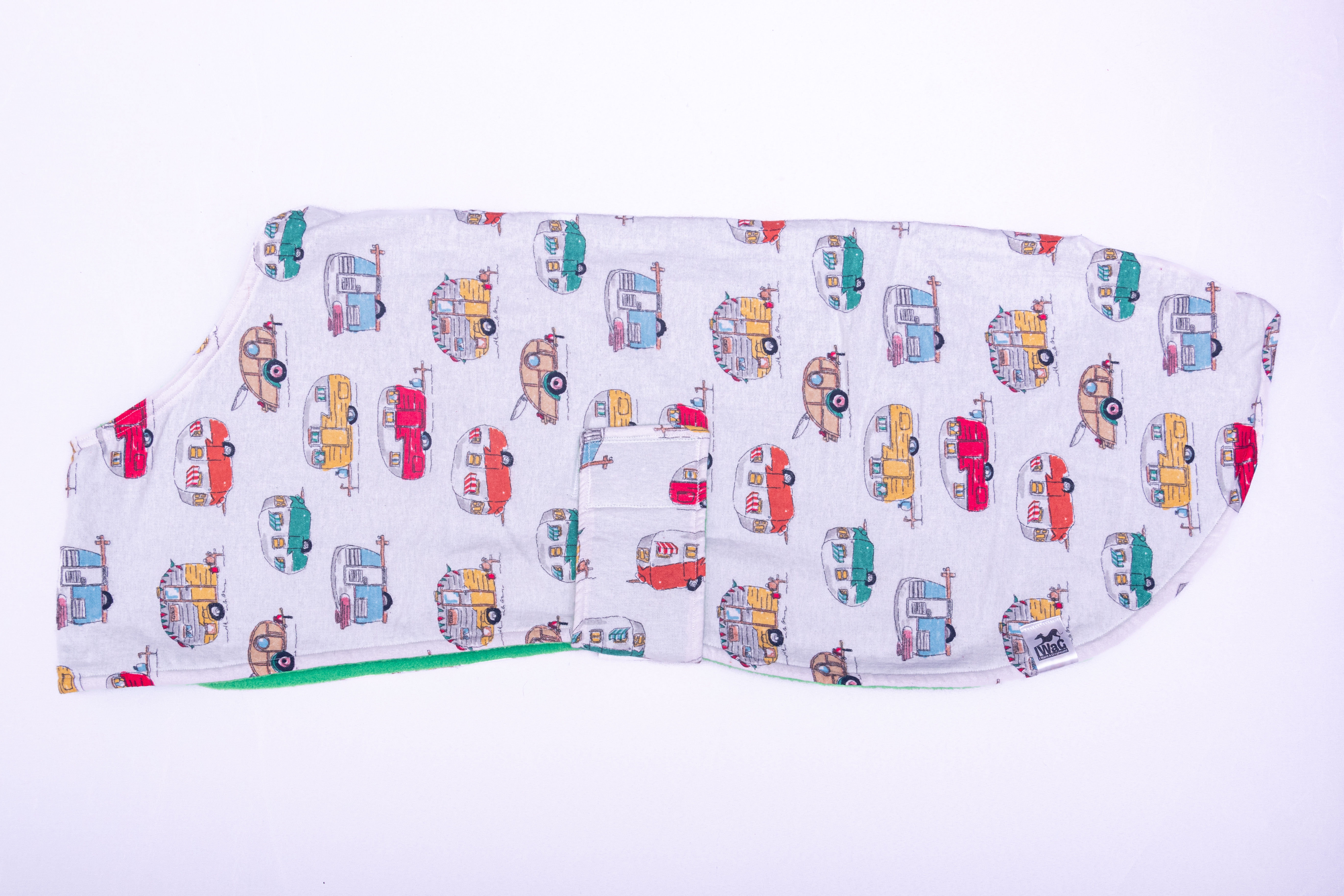 Caravans Bright Green flannelette and polar fleece coat