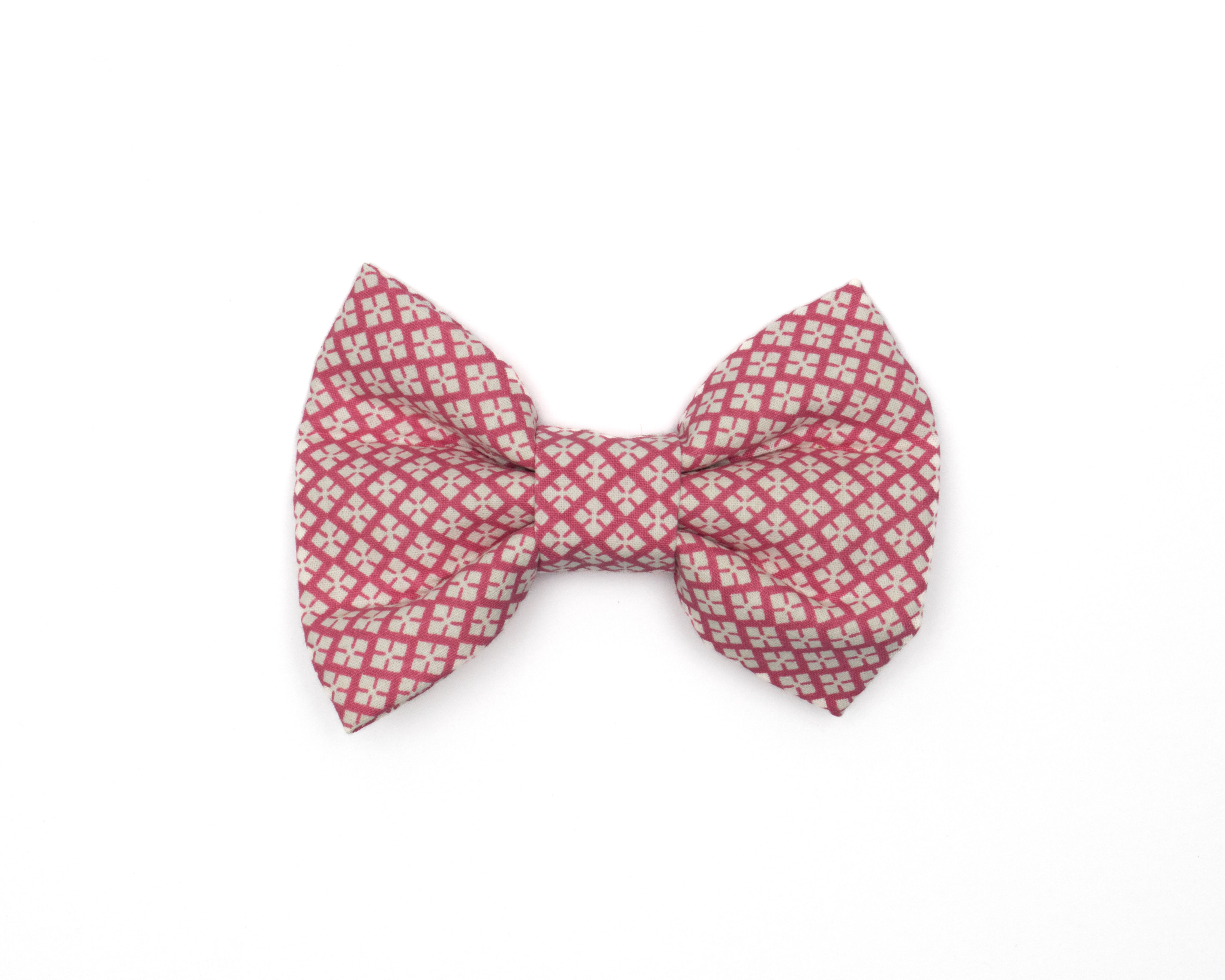 Bowtie - Pink with White Squares - SMALL