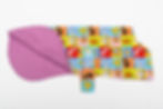 Dogs in squares mauve flannelette and polar fleece coat