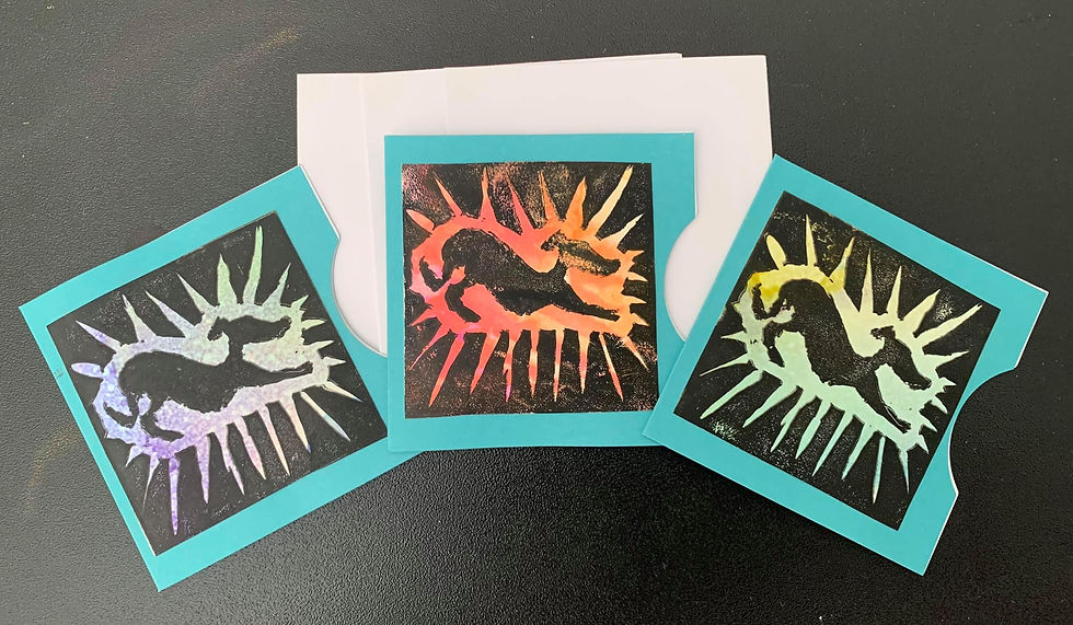 Hand Stamped Cards - 3 pack