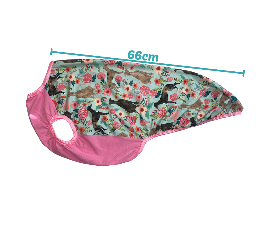Thumbnail: Henry Houndwear - Greyhounds with pink floral - SMALL