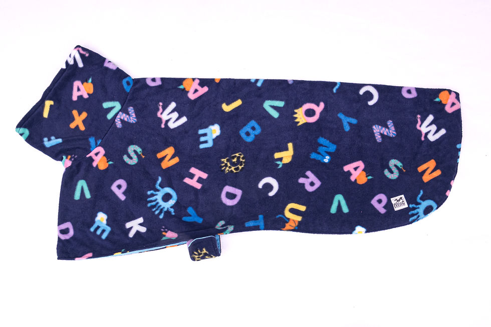 Alphabet polar fleece and flannelette coat - LARGE