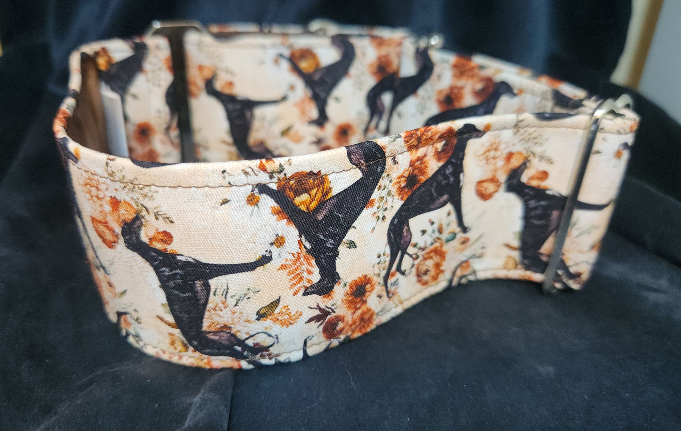 Greyhounds and Flowers Martingale Collar