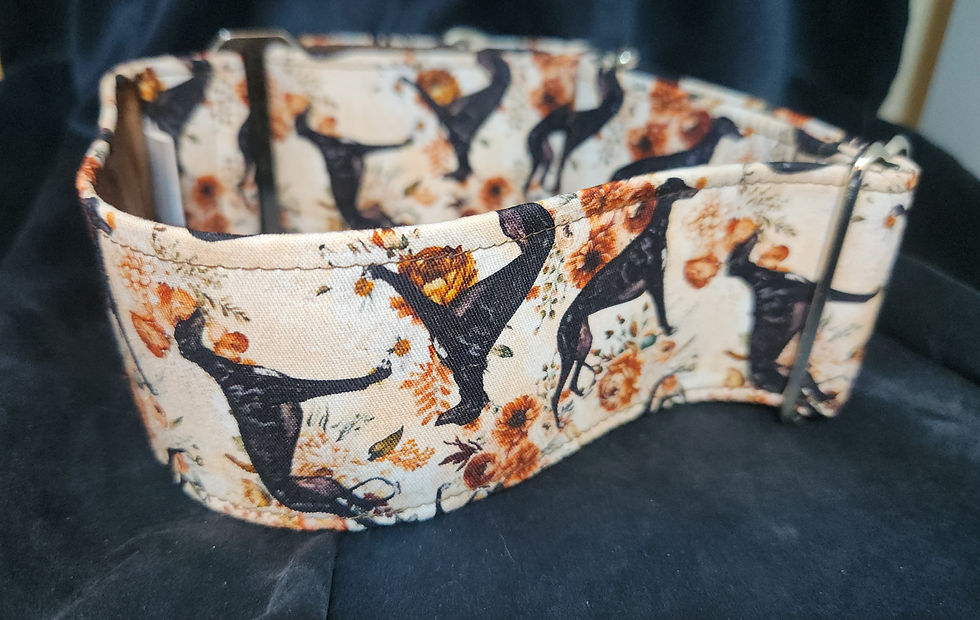 Greyhounds and Flowers Martingale Collar