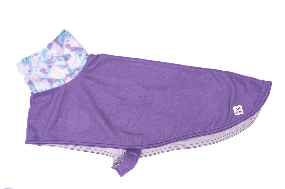 Purple and Cloudy polar fleece and flannelette coat - MEDIUM