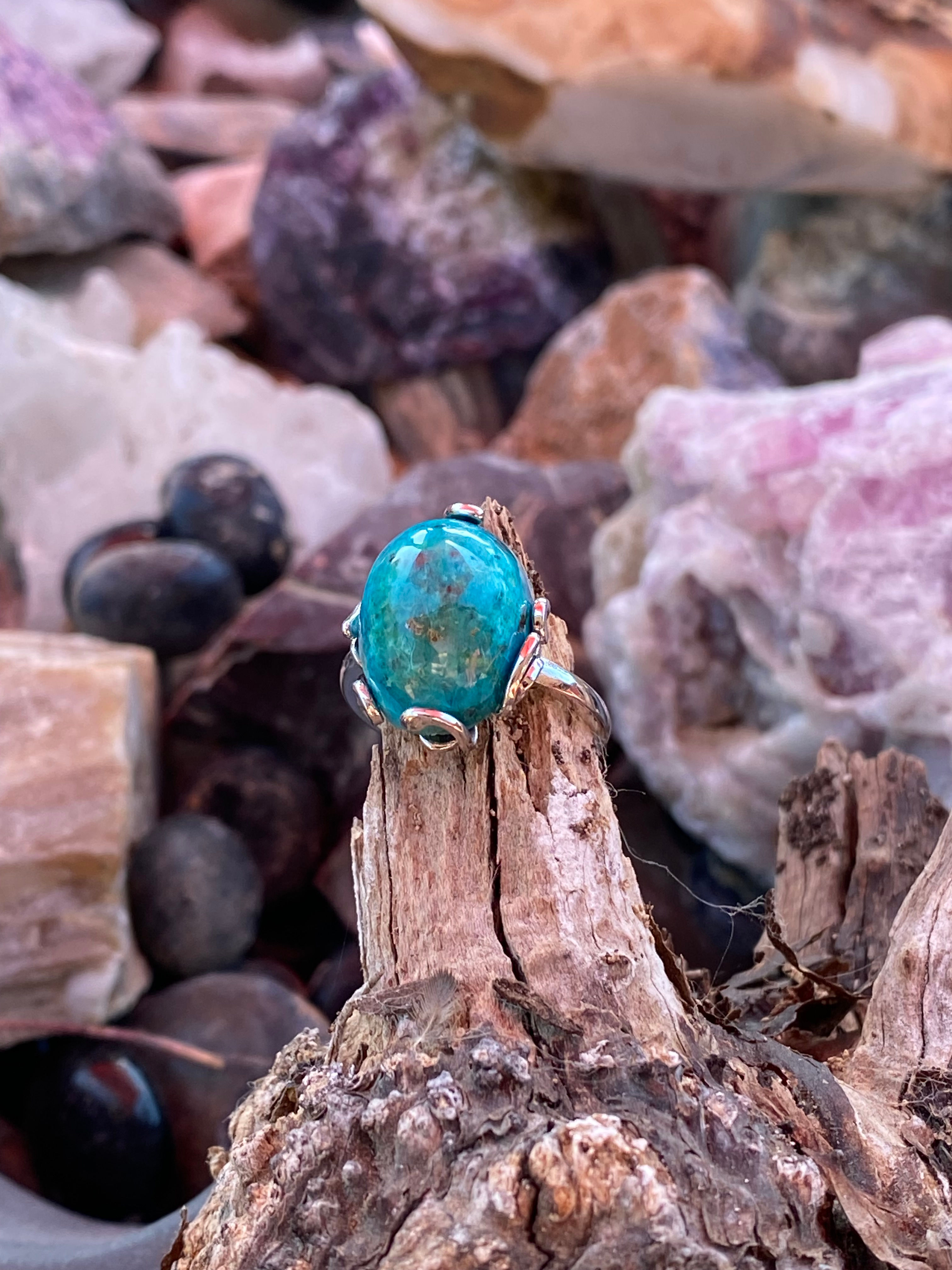 Shatukite w/ copper inclusion  Ring