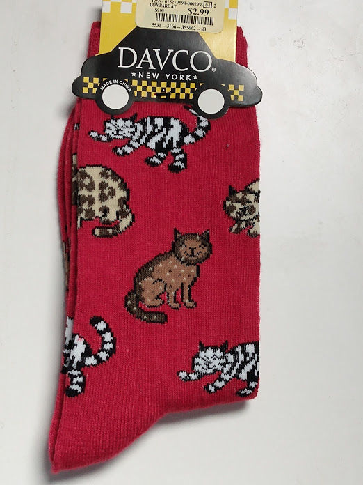 Thumbnail: DAVCO SPOTTED & STRIPED KITTIES WOMEN'S CREW
