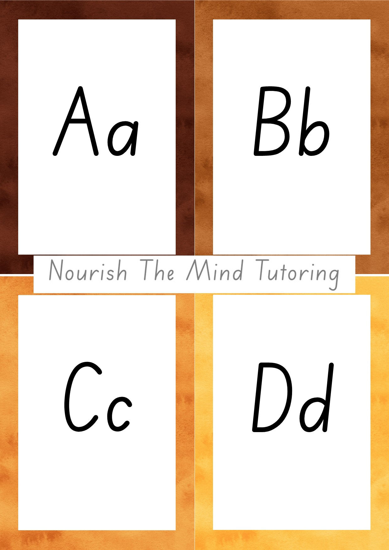 A6 Alphabet Flash Cards - Fall
