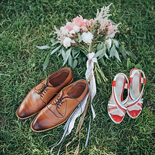 Wedding Shoes and Bouquet