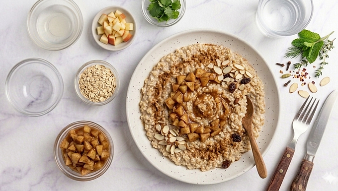 Avena con manzana especiada