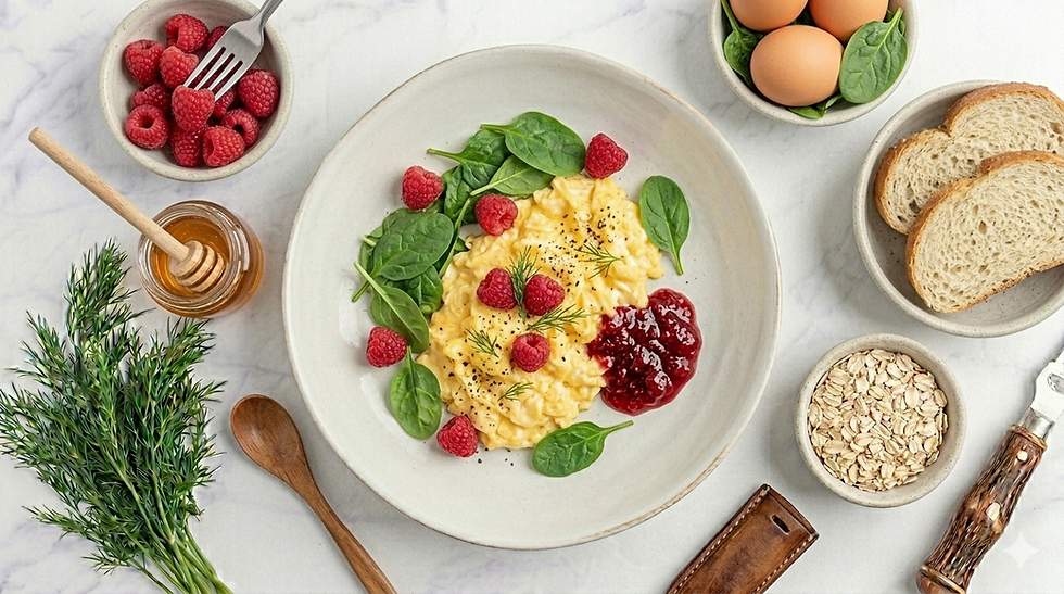huevos con espinacas receta fácil, desayuno rápido saludable
