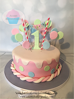 number 1 birthday cake