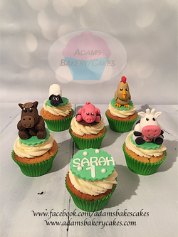 farm animal cupcakes