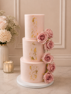 modern Blush pink wedding cake