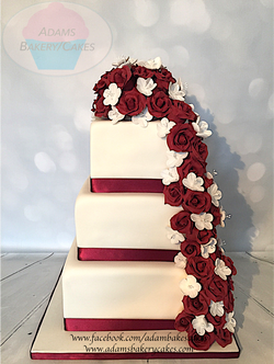 Burgundy wedding cake
