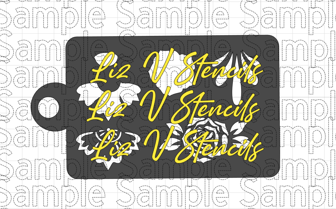 Sugar Skull Accents #1 Combo Stencil