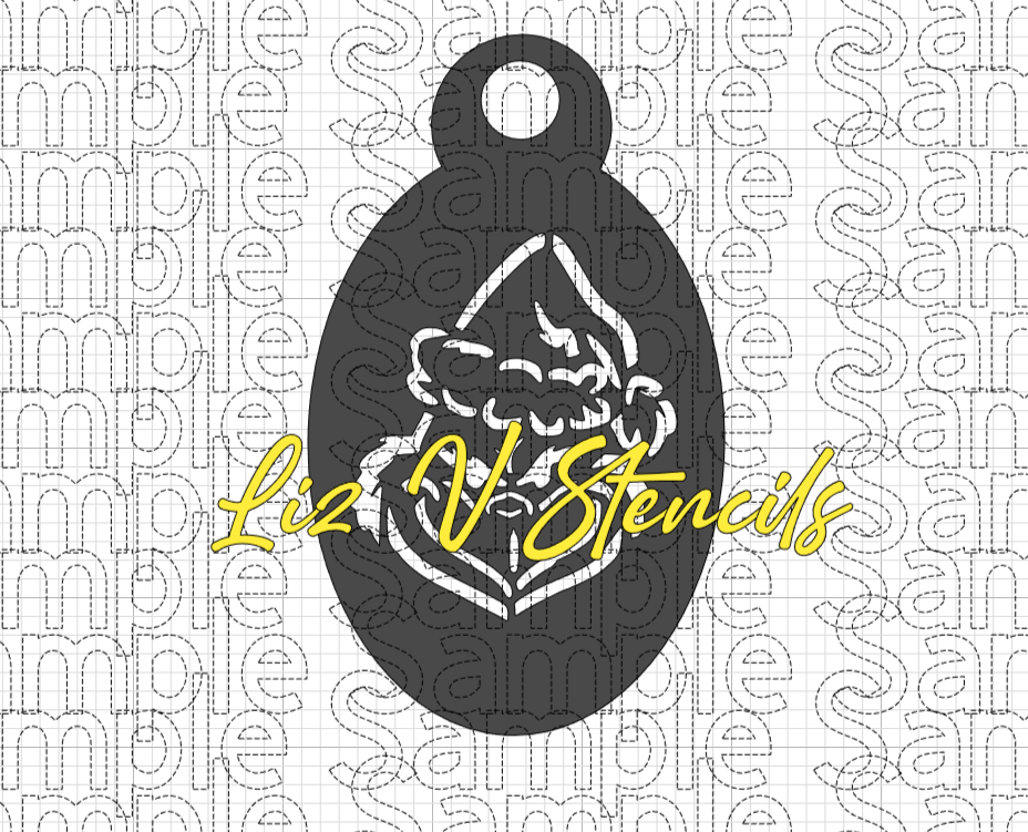 Green Grumpy Cheek Art Stencil